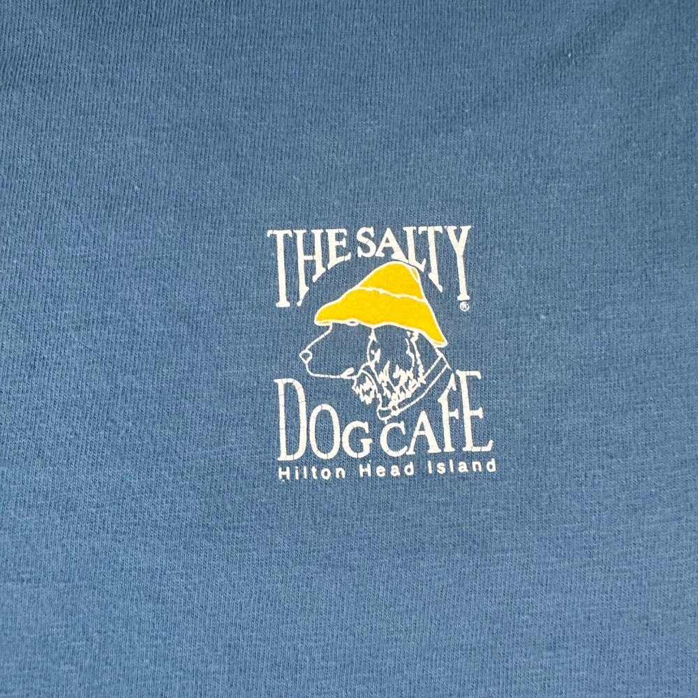 The Salty Dog Cafe Large Hanes Beefy-T Light Blue Crew Neck Short Sleeve T-shirt - Picture 5 of 8